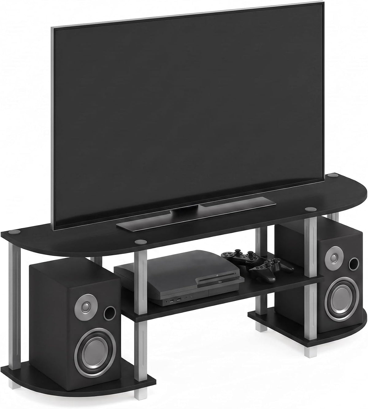 Turn-S-Tube Wide TV Entertainment Center, Black/Grey