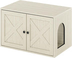 PELI Farmhouse Style Cat Litter Box Enclosure, White Wash