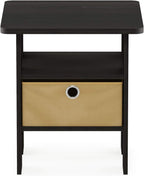 ANDREY Square Side Table, End Table, Night Stand, Dark Espresso
