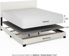 PESSAC PU Leather Upholstery Bed Frame, Cal King Size, White