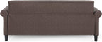 Bastia Vintage Modern Chesterfield Button Tufted 3-Seater Sofa Couch for Living Room, Brown Faux Leather