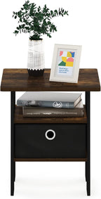 ANDREY Square Side Table, End Table, Night Stand, Amber Pine