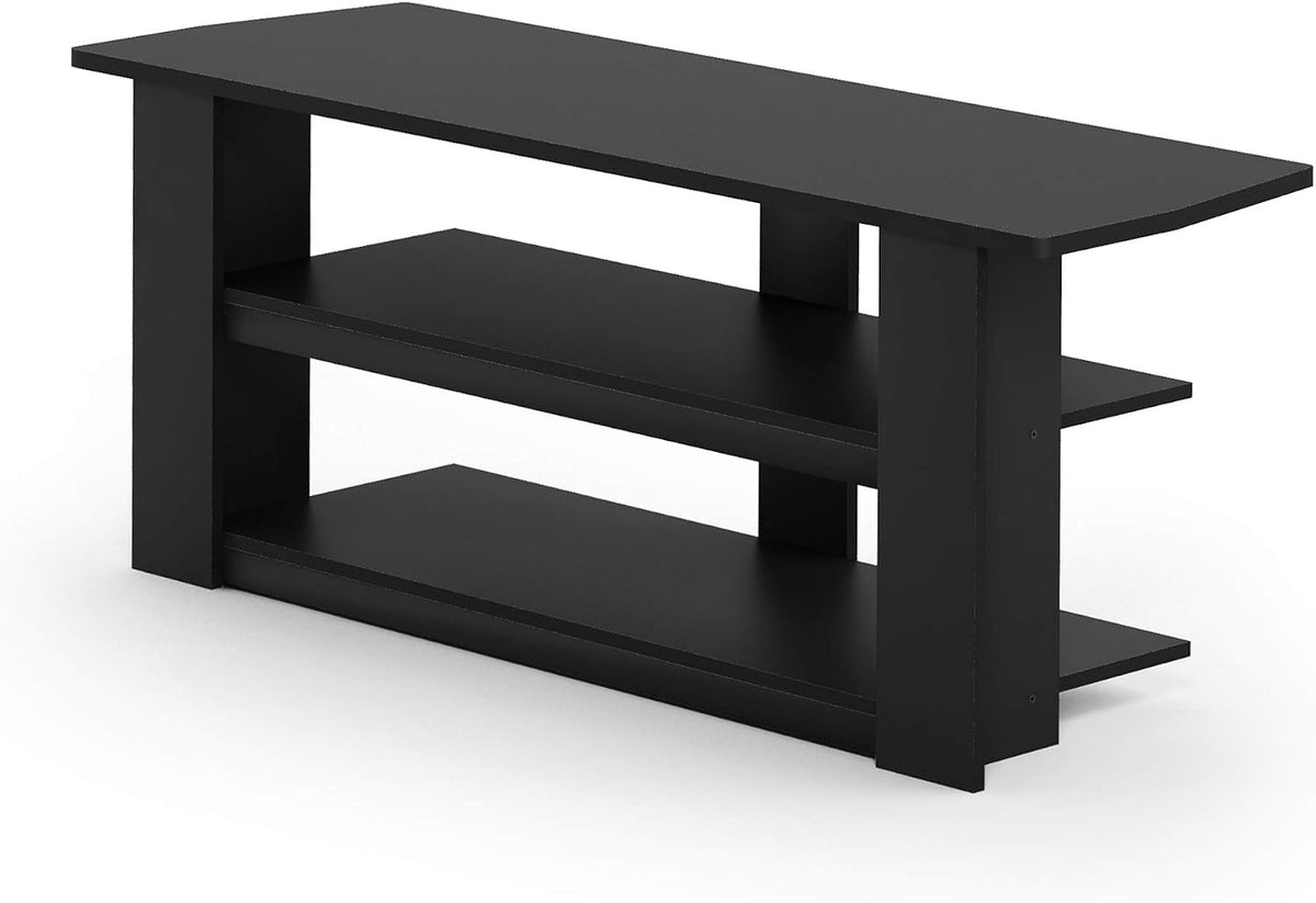 PARSONS TV Stand, 3-Tier Entertainment Center with Storage Shelf, Open Frame TV Console for TV up to 50 Inch, for Living Room, Bedroom, Black