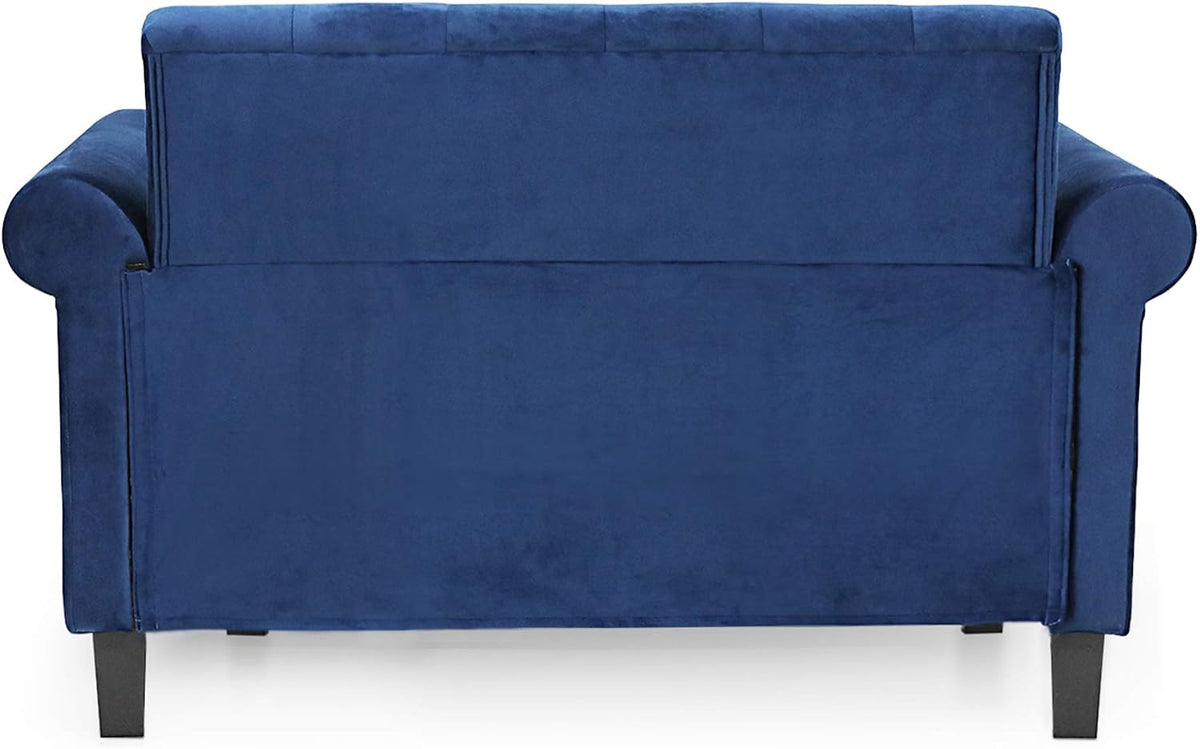 Bastia 2-Seater Loveseat Sofa, 54" Wide, Navy Velvet