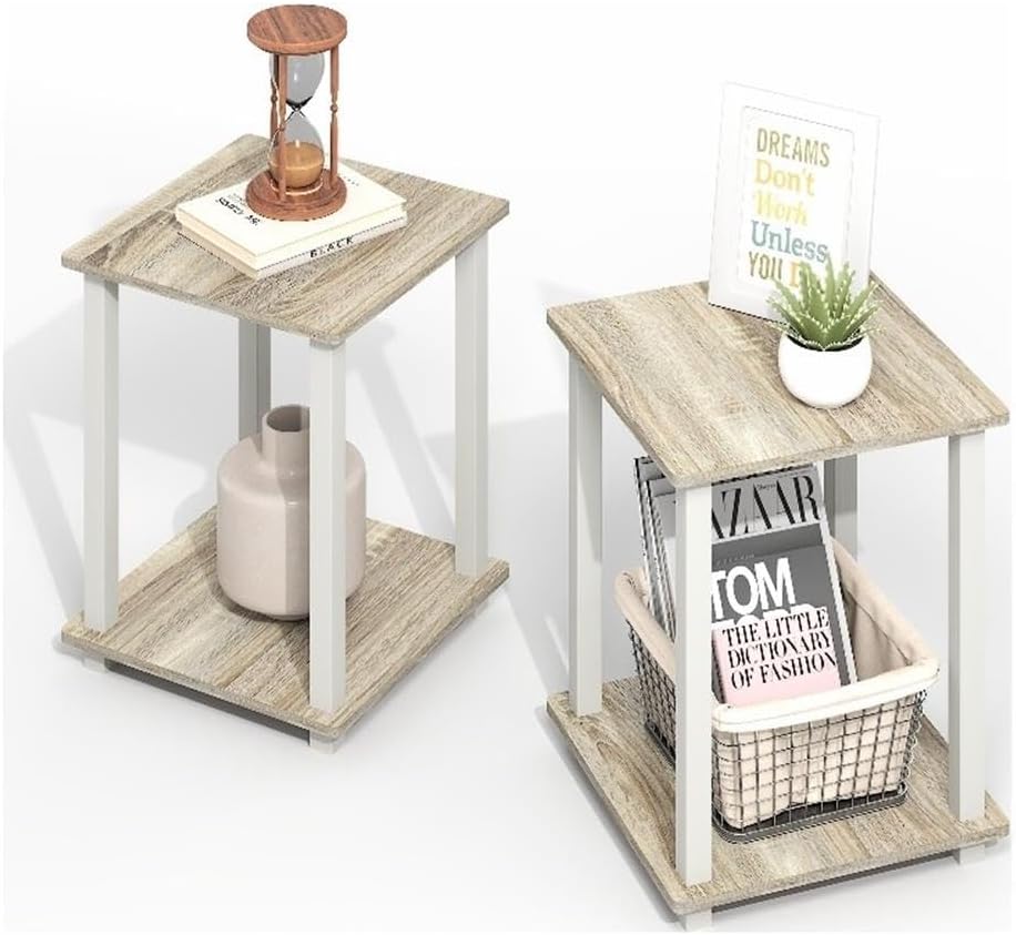 Simplistic Side Table Set of 2, End Table, Night Stand, Nightstand, Bedside Table, for Living Room, Bedroom, Light Oak