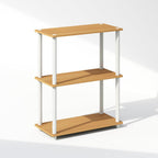 Turn-N-Tube Book Shelf, 3-Tier Bookshelf, Bookcase with Multipurpose Compact Display Rack, 11.6 x 23.6 x 29.6, for Living Room, Bedroom, Home Office, Beech