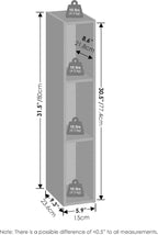 Reed 3-Tier Closet Organizers and Storage, Closet Organizer, Open Shelf Closet Storage, for Wardrobe, Bedroom, Living Room, 6-Inch Width, White