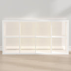 Cubicle Book Shelf with LED Lights, 8-Cube Bookshelf, Reversible Extra Thick Frame Bookcase, Display Storage Shelves, for Living Room, Bedroom, Home Office, White