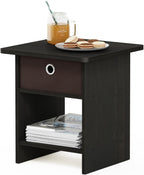 DARIO Square Side Table, End Table, Espresso