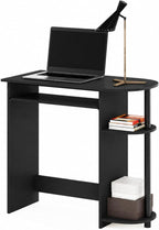 Simplistic Easy Assembly Computer Desk, With Keyboard Tray, Dark Brown/Black