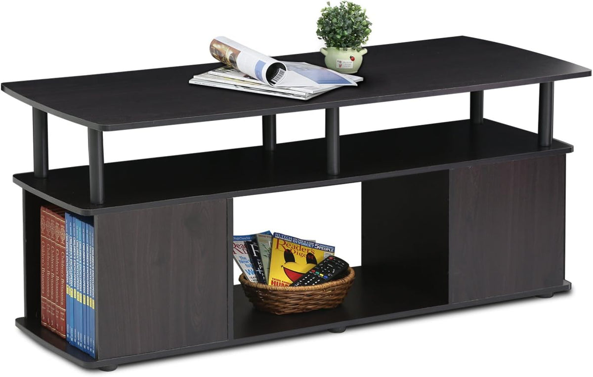 JAYA TV Stand for TVs up to 50 Inch with Open Storage, Blackwood
