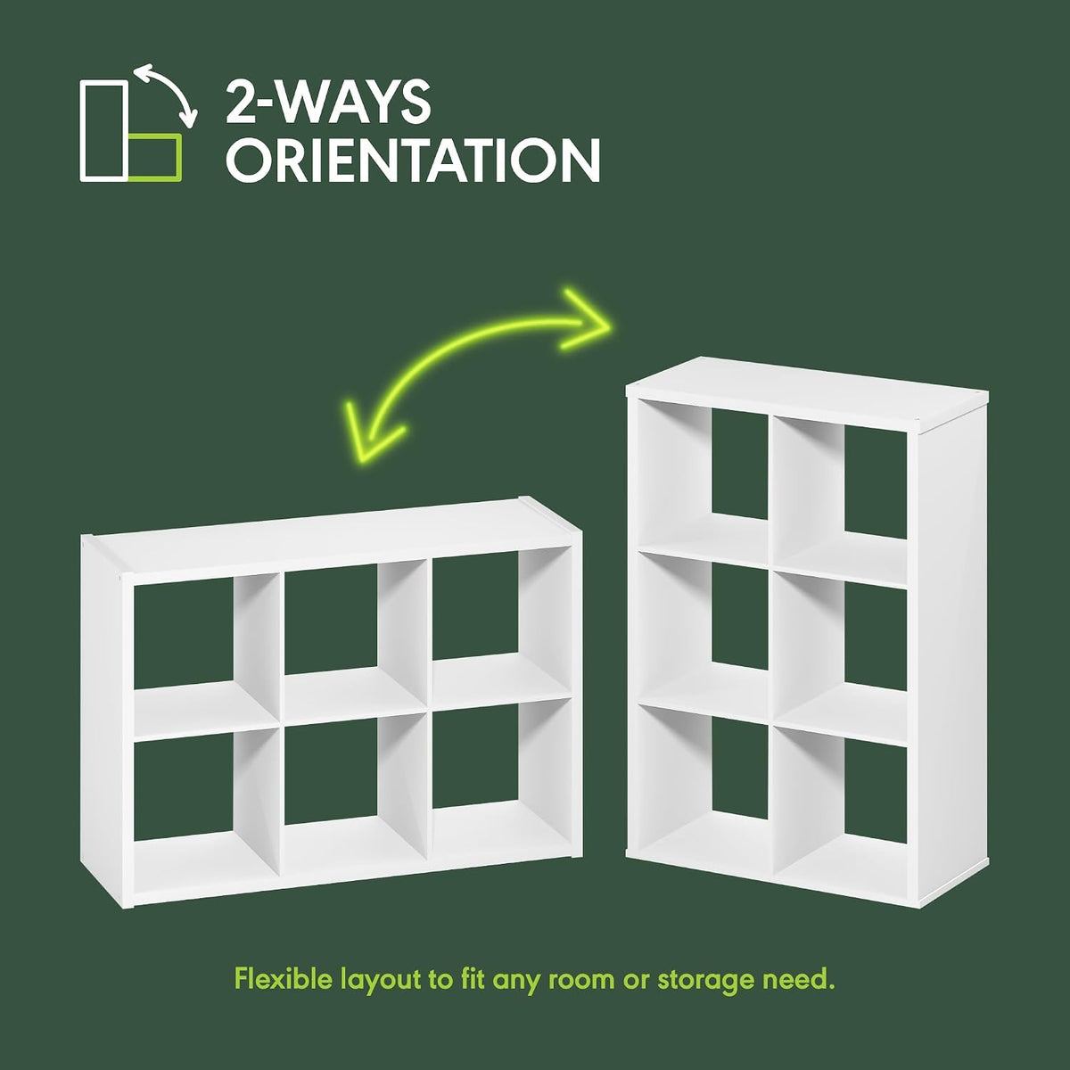 Cubicle Book Shelf Set of 2, 6-Cube Bookshelf, Amber Pine
