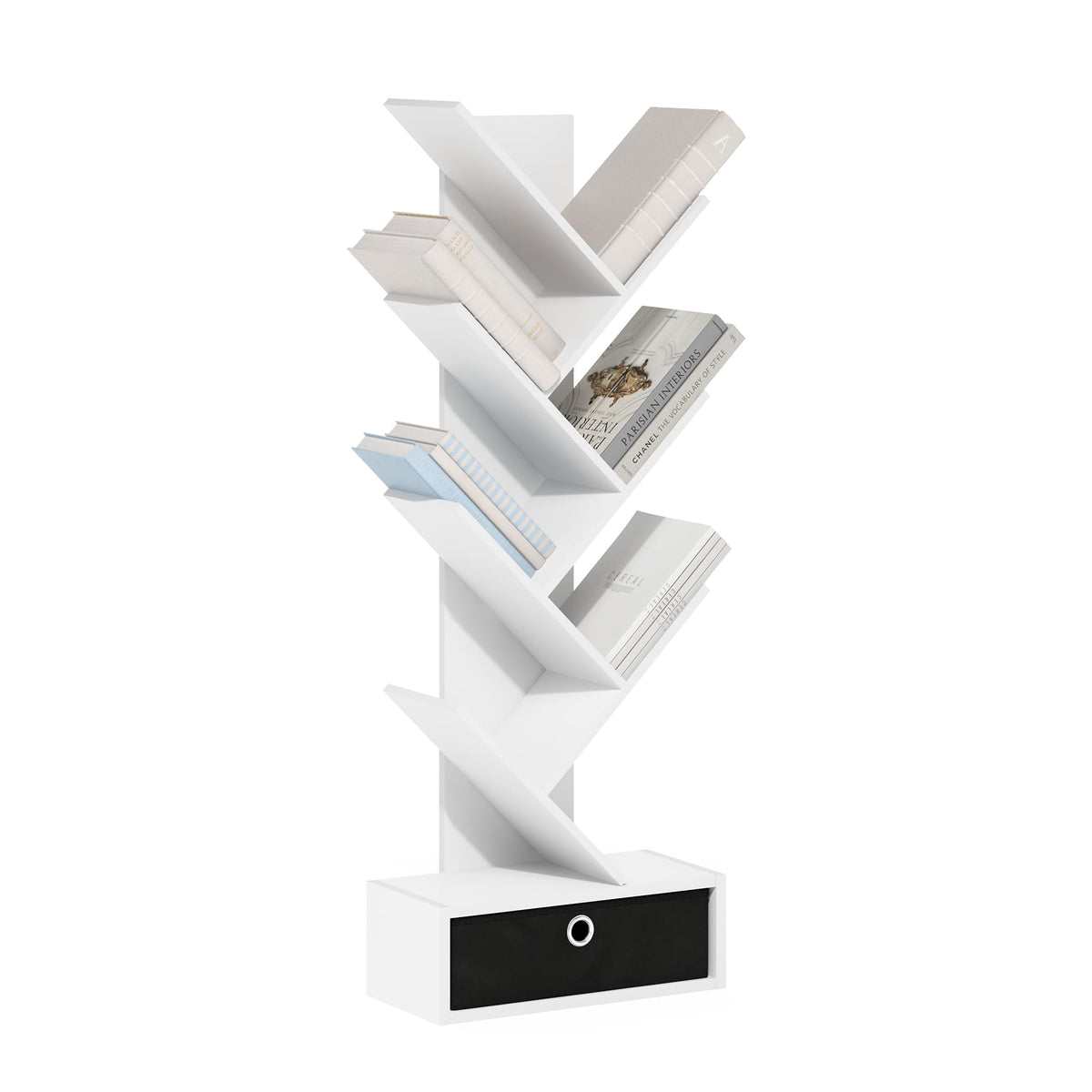 4-Tier Book Shelf, Open Shelves Bookshelf, Light Blue/White