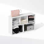 Reed Closet Organizers and Storage, 5-Cube Reversible Closet Shelves, Closet Organization Shelf, 9.4 x 19.5 x 31.5, for Bedroom, Closet, White