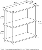 TURN-N-TUBE Storage Shelves, 3-Tier Book Shelf, Corner Shelf, Toolless Open Shelves, for Organization and Storage, Living Room, Garage, Home Office, French Oak