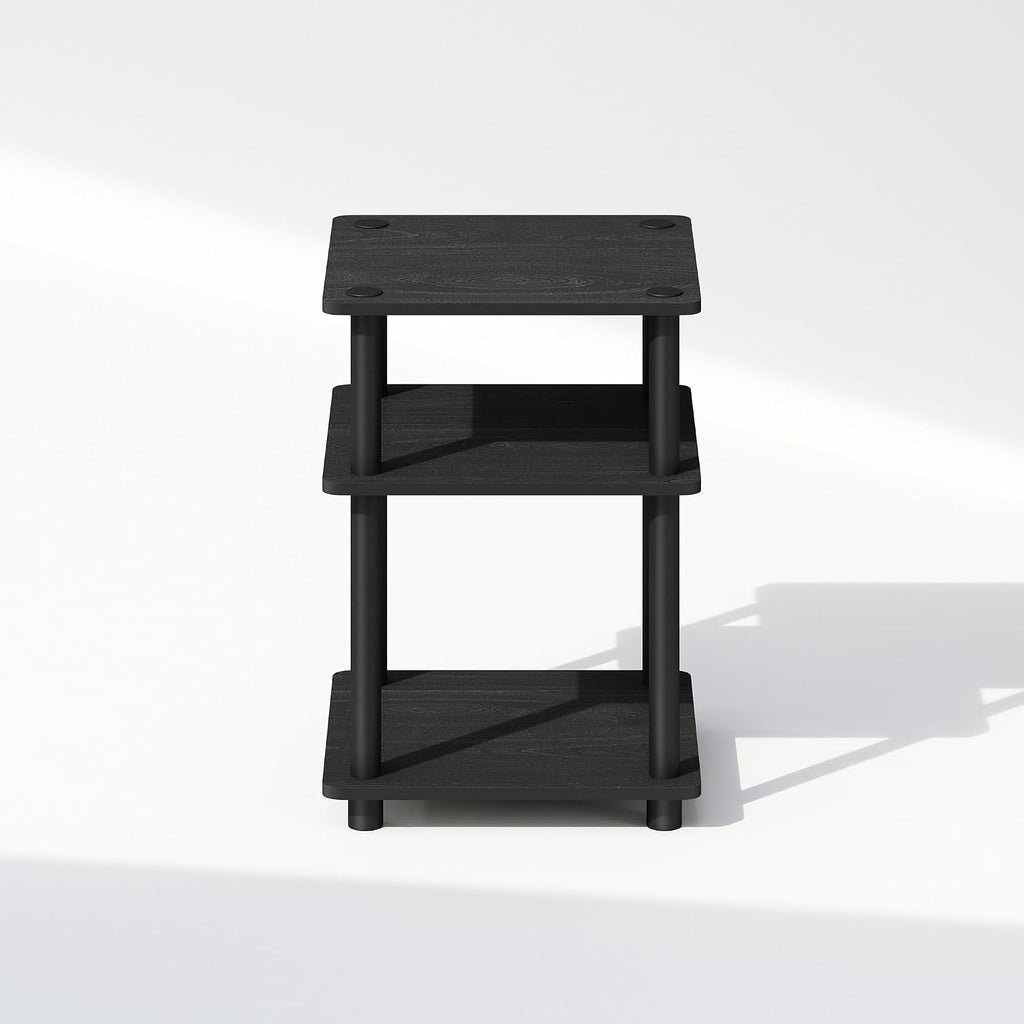 TURN-N-TUBE Toolless 3-Tier Night Stand, Nightstand, Black