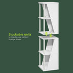 Flexi Book Shelf, 4-Cube Bookshelf, Standing Bookcase, White