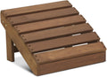 Outdoor Footstool, Adirondack Foot Stool, Vanity Stool, in Teak Oil, for Patio, Garden, Porch, Natural