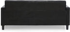 BRIVE 3-Seater Loveseat Sofa, 75" Wide, Black Faux Leather