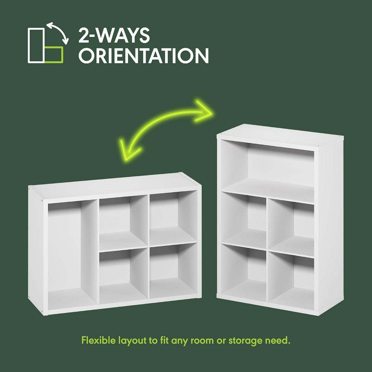 Cubicle 5-Cube Book Shelf, Cube Storage Organizer, Amber Oak