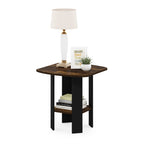 SIMPLE DESIGN Side Table, 2-Tier Modern End Table with Soft Edges, Open Shelves Night Stand, Bedside Table, for Living Room, Bedroom, Espresso