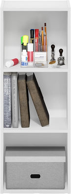 Pasir 3-Tier No Tool Assembly Open Shelf Bookcase, White