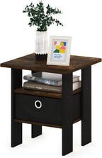 ANDREY Square Side Table, End Table, Night Stand, Amber Pine