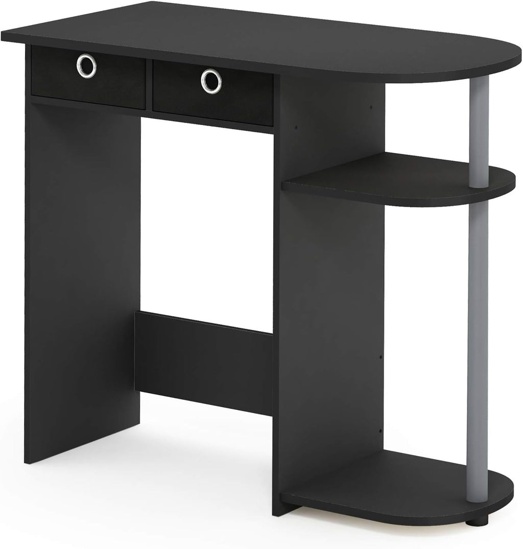 GO GREEN Desk, 31.5" Wide Gaming Desk with 2 Side Shelves and Storage Bins, Computer Desk, Office Desk for Home Office, Study Room, Dorm, Bedroom, Black