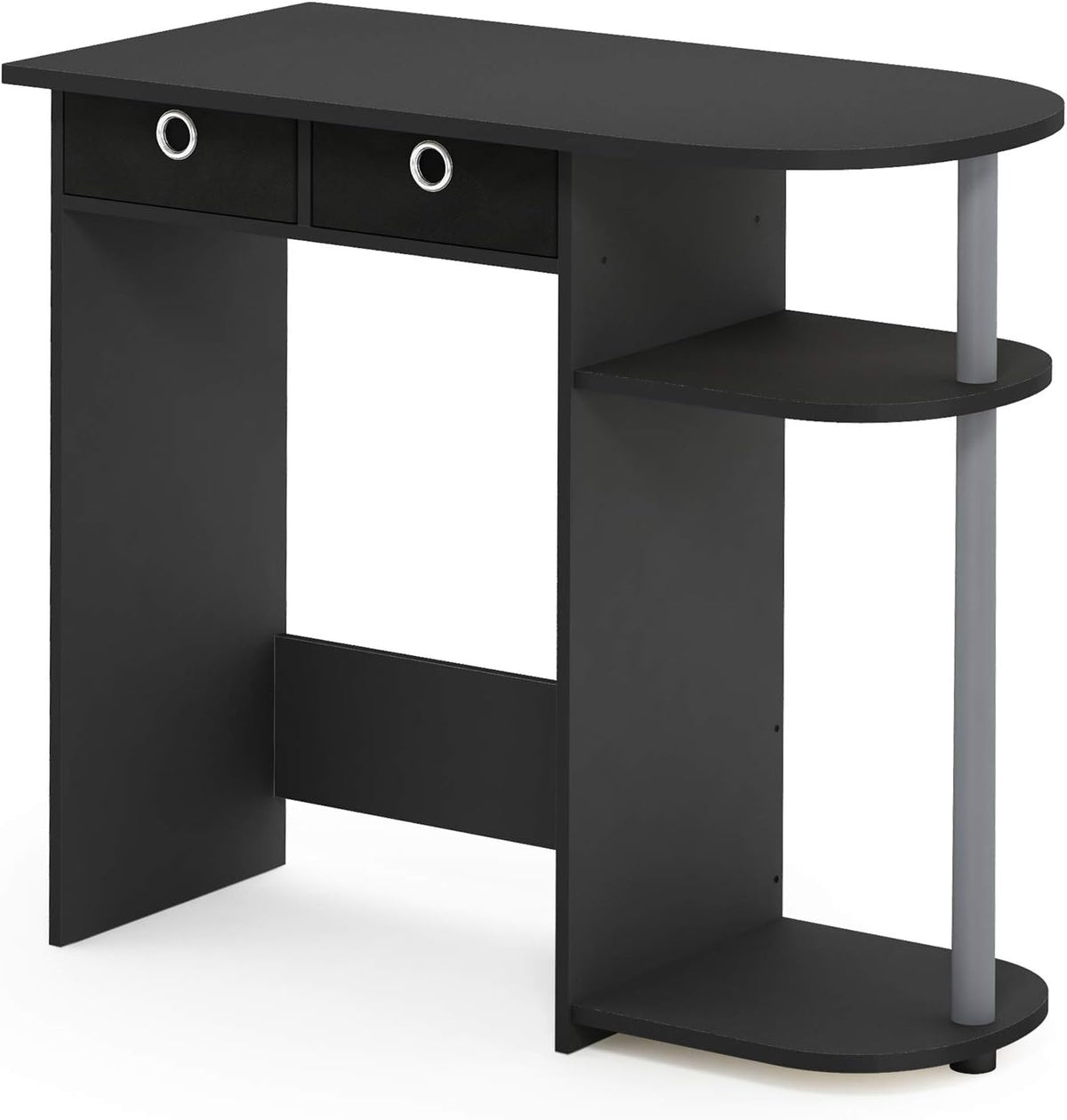 GO GREEN Desk, 31.5" Wide Gaming Desk with 2 Side Shelves and Storage Bins, Computer Desk, Office Desk for Home Office, Study Room, Dorm, Bedroom, Black
