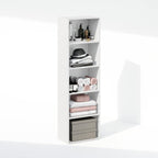 Reed Closet Organizers and Storage, 5-Tier Closet Organizer, Open Shelf Closet Storage, for Wardrobe, Bedroom, Living Room, White