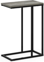 CAMNUS C-Shape Metal Frame Side Table, French Oak Grey
