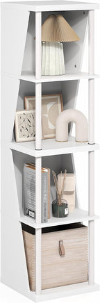 Flexi Book Shelf, 4-Cube Bookshelf, Standing Bookcase, White