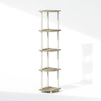 Turn-N-Tube Storage Shelves, 5-Tier Book Shelf, Corner Shelf, Toolless Open Shelves, for Organization and Storage, Living Room, Home Office, Hallway, Bedroom, Sonoma Oak