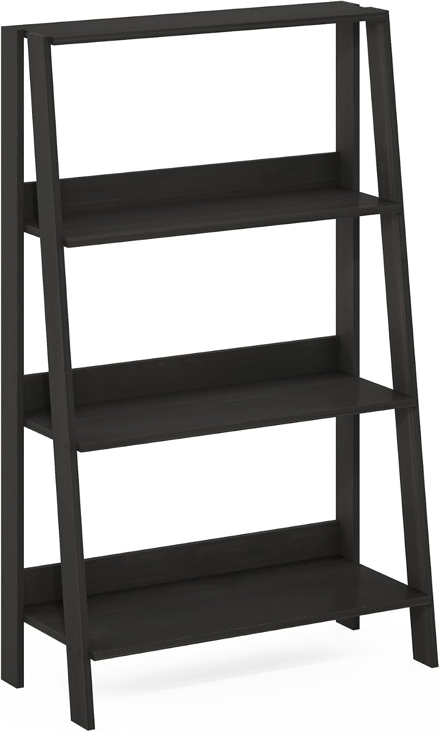 4-Tier Ladder Shelf, Black Ladder Book Shelf, Bookcase, Storage Shelves, Storage Rack, for Organization and Storage, Living Room, Home Office, Black Espresso