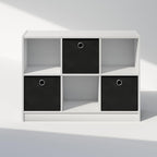 Cubic Closet Organizers and Storage, 6-Cube Closet Organizer with Bins, Open Shelf Storage, for Wardrobe, Bedroom, Living Room, White