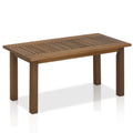 2-Tier Outdoor Patio Table with Open Shelf, Natural