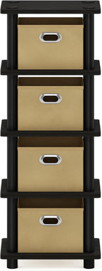 Turn-N-Tube Toolless 4-Tier Storage Shelves, Espresso