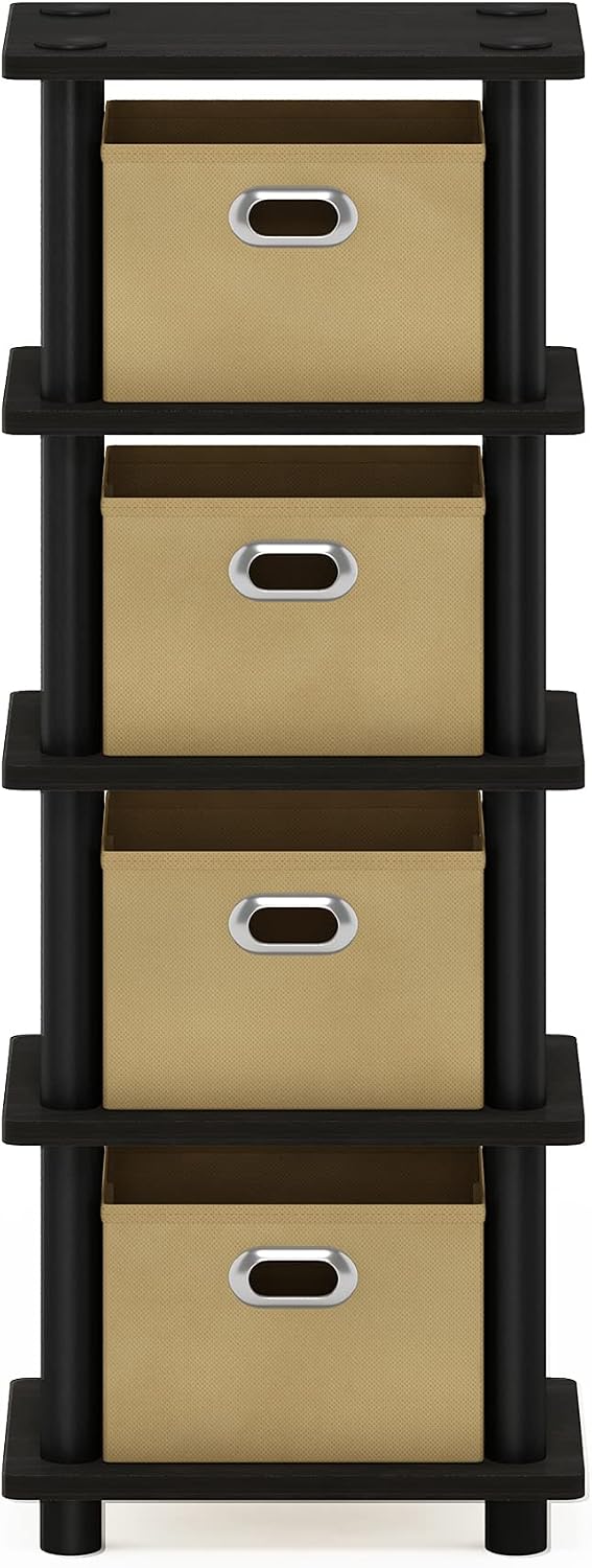 Turn-N-Tube Toolless 4-Tier Storage Shelves, Espresso
