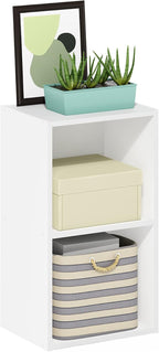 PASIR Book Shelf, 2-Tier Modern Bookshelf, Open Shelves Bookcase 9 x 12 x 21, Easy Assembly, for Living Room, Bedroom, Home Office, White