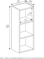Pasir 3-Tier No Tool Assembly Open Shelf Bookcase, Blackwood