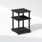TURN-N-TUBE Toolless 3-Tier Night Stand, Nightstand, Black