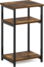 JUST 3-Tier Metal Frame Telephone Table, Amber Pine