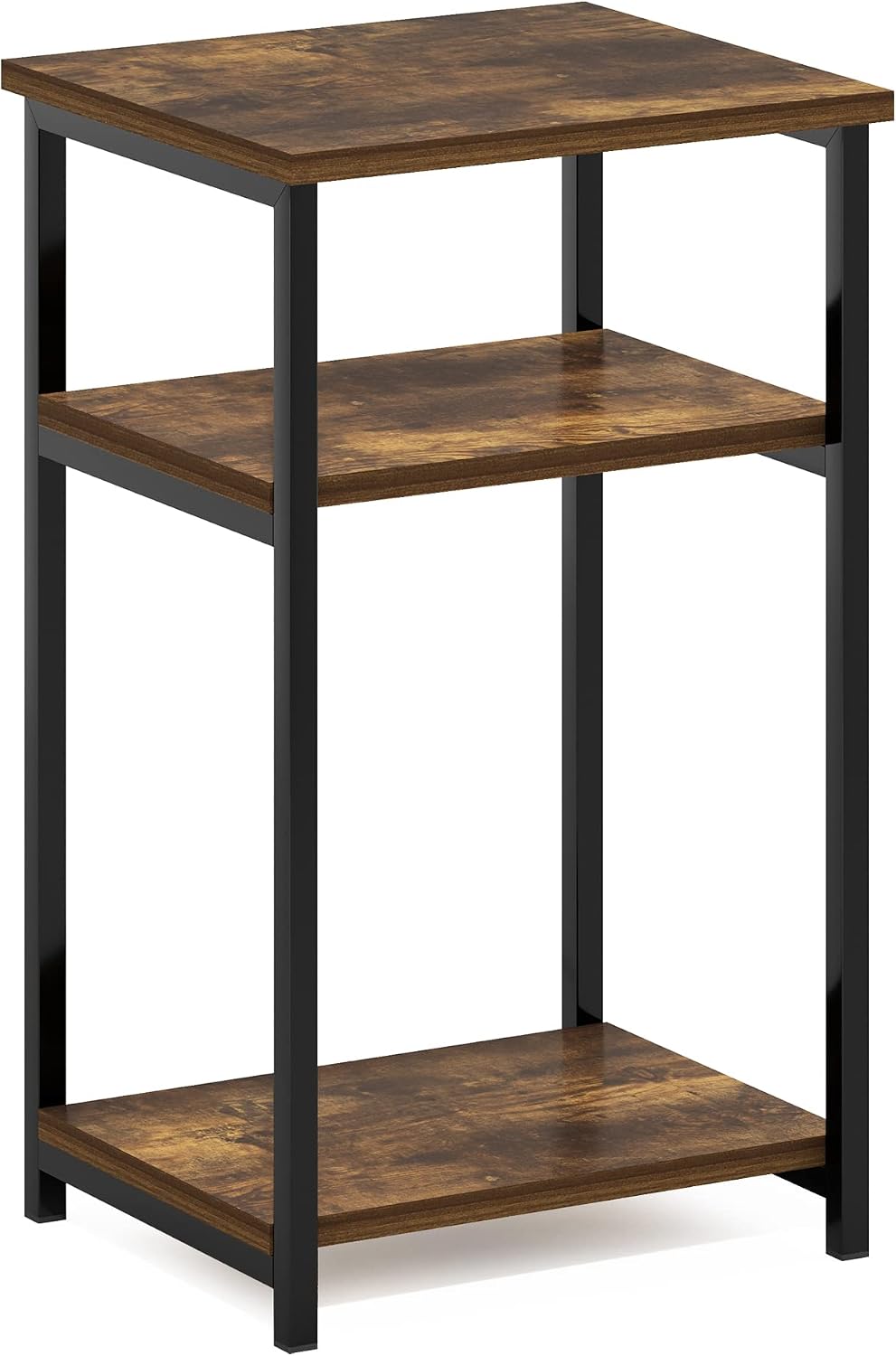JUST 3-Tier Metal Frame Telephone Table, Amber Pine
