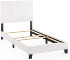 FB19821TWH Pessac PU Leather Upholstered Platform, Twin, White