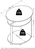 Jaya 3-Tier Round Side Table, Oval Tabletop, Black Walnut