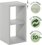 Cubicle Open Back Decorative Cube Storage Organizer, 2, Light Grey