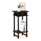 Turn-N-Tube Tall-Wide Hallway Console Table with Bin, Espresso/Brown