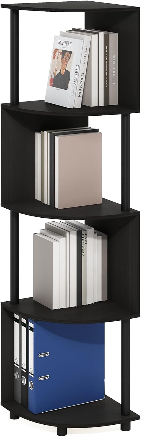 ECON Corner Shelf, 8-Tier Corner Book Shelf, Storage Shelves, Display Rack, Bookshelf, for Organization and Storage, Living Room, Home Office, Espresso