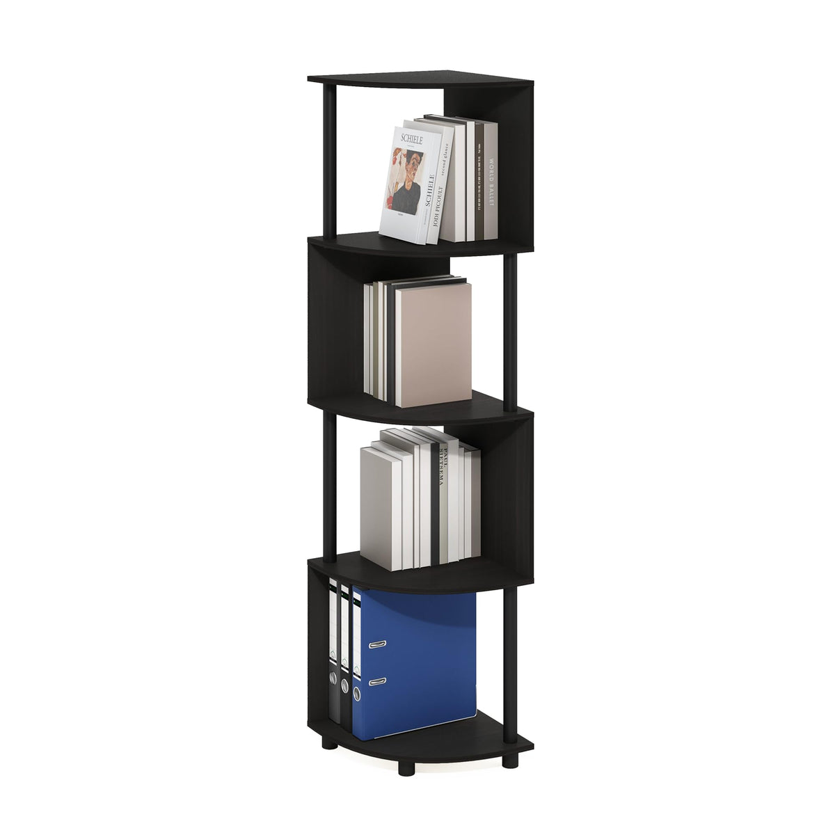 ECON Corner Shelf, 8-Tier Corner Book Shelf, Storage Shelves, Display Rack, Bookshelf, for Organization and Storage, Living Room, Home Office, Espresso