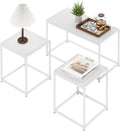 CAMNUS Metal Frame Living Room Tables Set of 3, White